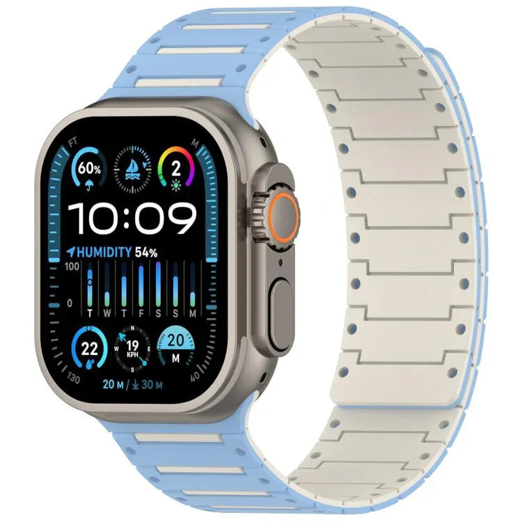 Bracelet de montre magnétique souple bicolore Colorful Spirit Piano, pour Apple Watch 46 mm / 49 mm / 45 mm / 44 mm