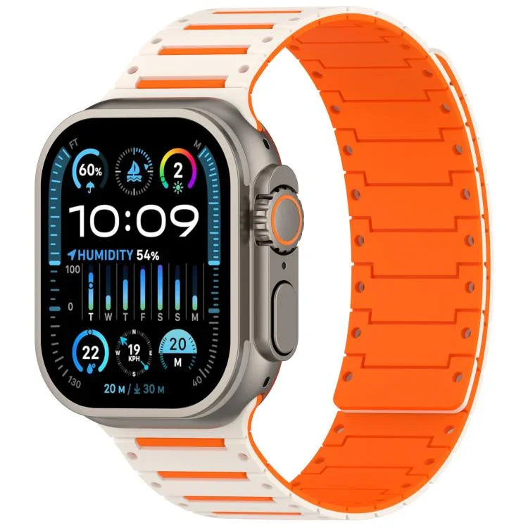 Bracelet de montre magnétique souple bicolore Colorful Spirit Piano, pour Apple Watch 46 mm / 49 mm / 45 mm / 44 mm