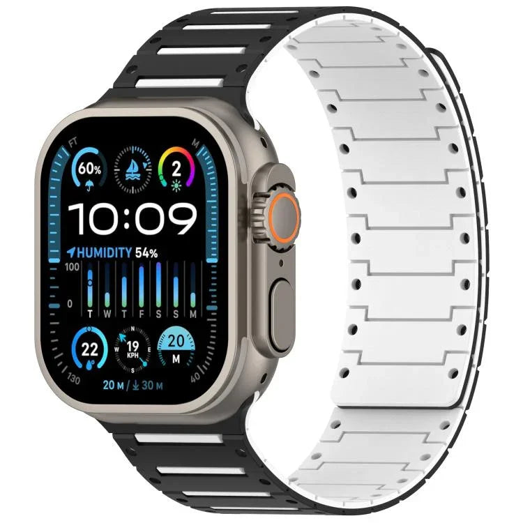 Bracelet de montre magnétique souple bicolore Colorful Spirit Piano, pour Apple Watch 46 mm / 49 mm / 45 mm / 44 mm