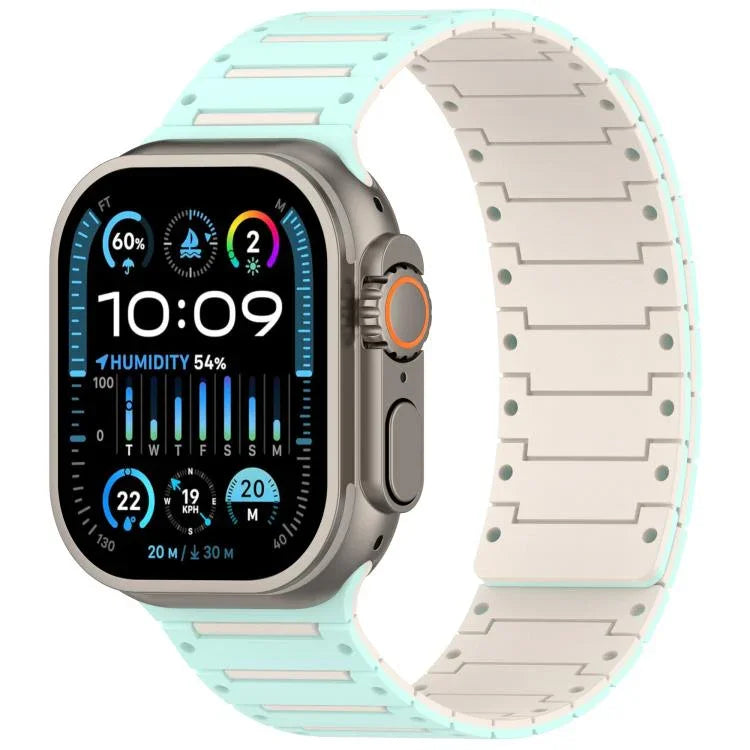 Bracelet de montre magnétique souple bicolore Colorful Spirit Piano, pour Apple Watch 46 mm / 49 mm / 45 mm / 44 mm