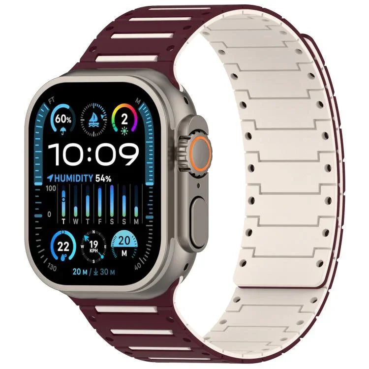 Bracelet de montre magnétique souple bicolore Colorful Spirit Piano, pour Apple Watch 46 mm / 49 mm / 45 mm / 44 mm