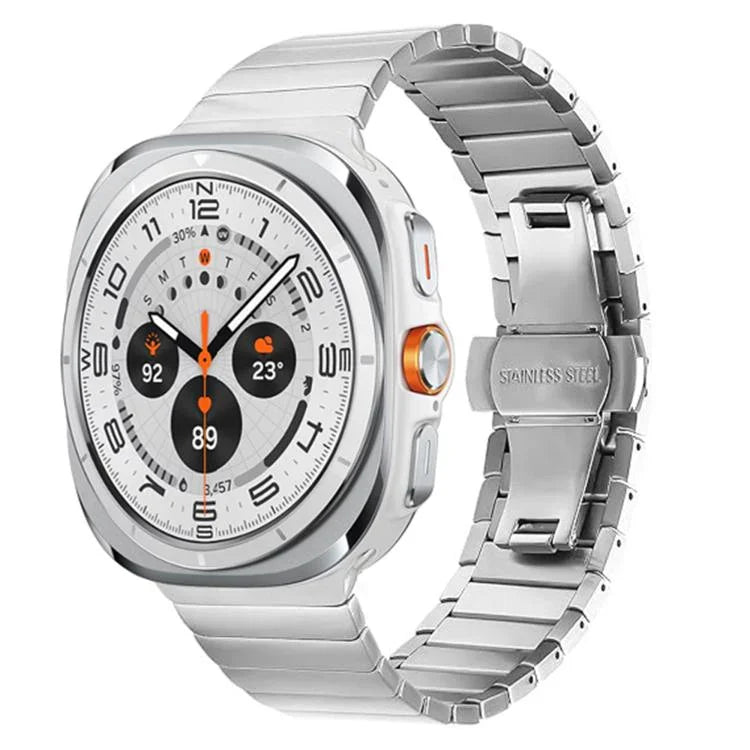 Bracelet de montre en acier inoxydable à boucle papillon (une perle), pour Samsung Galaxy Watch Ultra 47mm / Ultra 2025