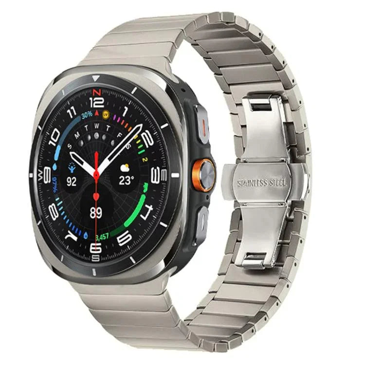 One-bead Butterfly Buckle Stainless Steel Watch Band, For Samsung Galaxy Watch Ultra 47mm / Ultra 2025