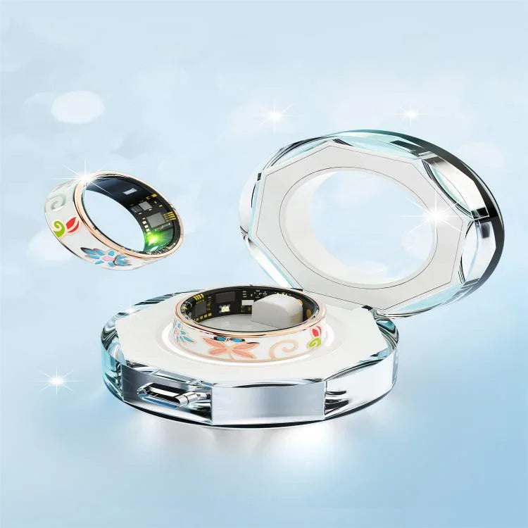 Bague connectée R18 taille 9, suivi de la fréquence cardiaque, de l'oxygénation sanguine, du sommeil et des soins pour la famille