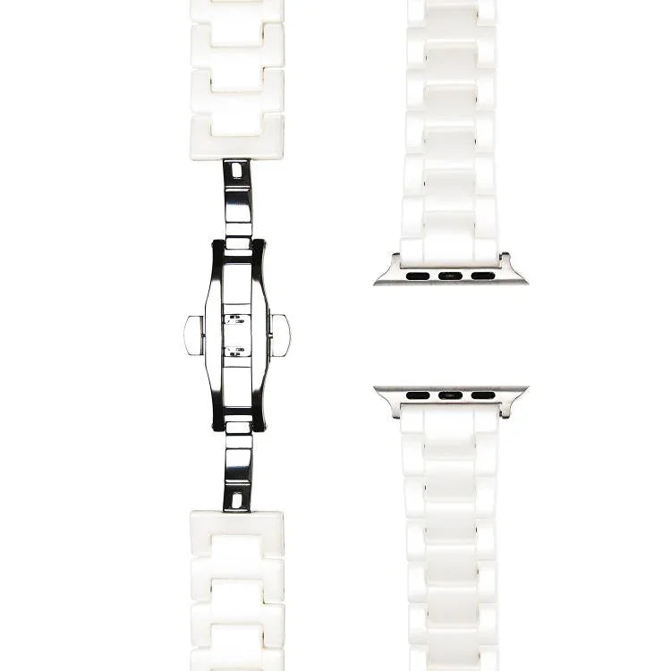 Bracelet de montre en céramique Tank Grain, compatible avec Apple Watch 46 mm / 49 mm / 45 mm / 44 mm et Apple Watch 42 mm / 41 mm / 40 mm / 38 mm