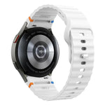 Bracelet de montre en silicone 20 mm à boucle inversée avec grain ondulé, pour Samsung Galaxy Watch 7 40 mm / 44 mm
