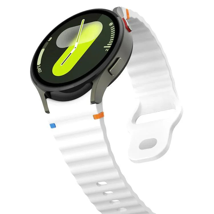 Bracelet de montre en silicone 20 mm à boucle inversée avec grain ondulé, pour Samsung Galaxy Watch 7 40 mm / 44 mm