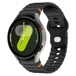 Bracelet de montre en silicone 20 mm à boucle inversée avec grain ondulé, pour Samsung Galaxy Watch 7 40 mm / 44 mm