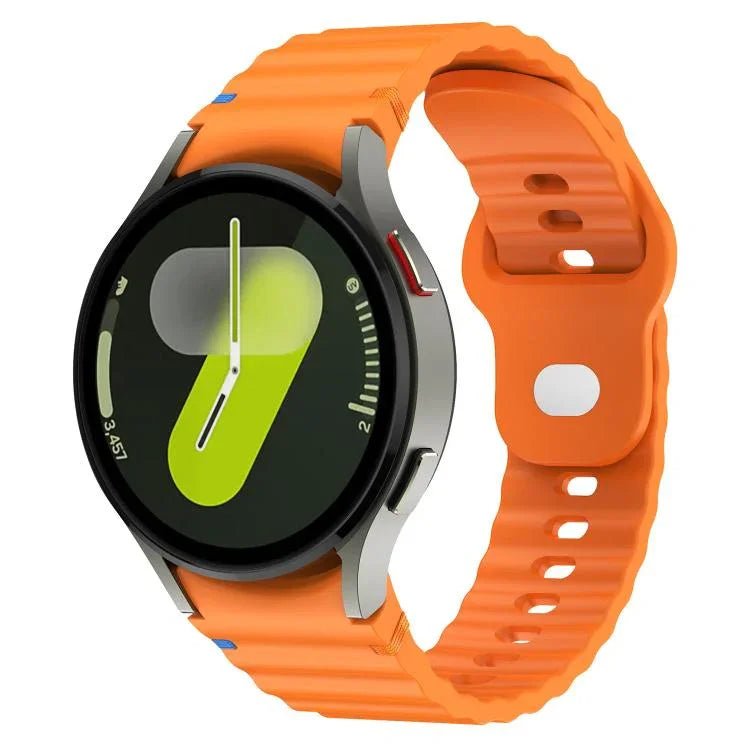 Bracelet de montre en silicone 20 mm à boucle inversée avec grain ondulé, pour Samsung Galaxy Watch 7 40 mm / 44 mm