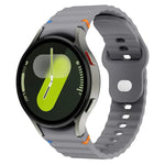Bracelet de montre en silicone 20 mm à boucle inversée avec grain ondulé, pour Samsung Galaxy Watch 7 40 mm / 44 mm