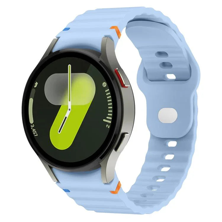 Bracelet de montre en silicone 20 mm à boucle inversée avec grain ondulé, pour Samsung Galaxy Watch 7 40 mm / 44 mm