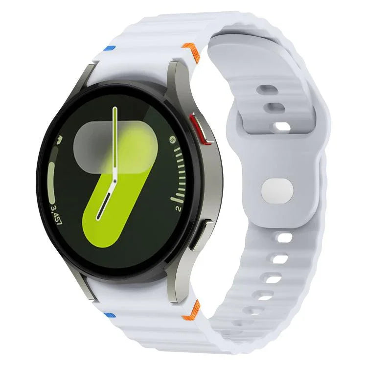 Bracelet de montre en silicone 20 mm à boucle inversée avec grain ondulé, pour Samsung Galaxy Watch 7 40 mm / 44 mm