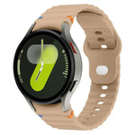 Bracelet de montre en silicone 20 mm à boucle inversée avec grain ondulé, pour Samsung Galaxy Watch 7 40 mm / 44 mm
