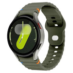 Bracelet de montre en silicone 20 mm à boucle inversée avec grain ondulé, pour Samsung Galaxy Watch 7 40 mm / 44 mm