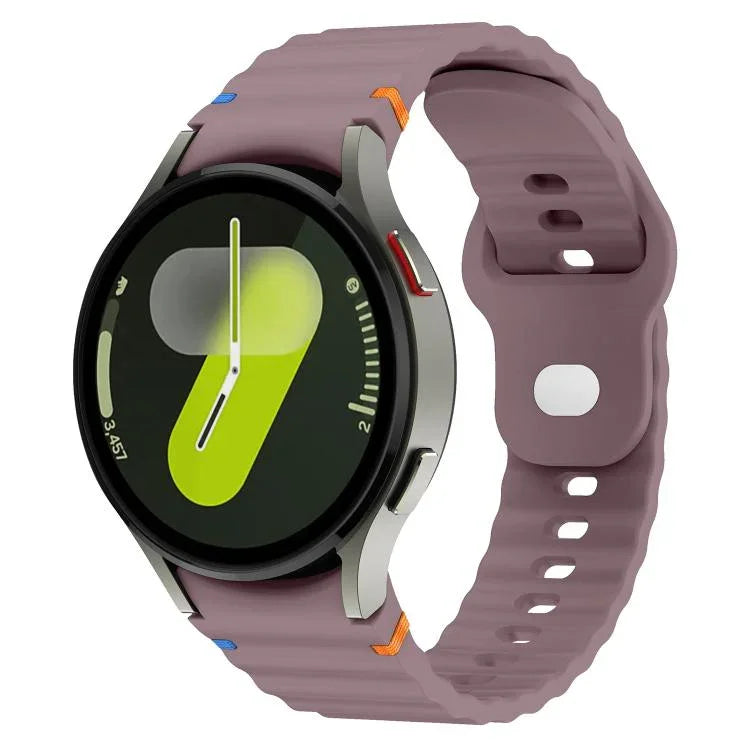 Bracelet de montre en silicone 20 mm à boucle inversée avec grain ondulé, pour Samsung Galaxy Watch 7 40 mm / 44 mm