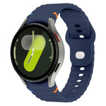 Bracelet de montre en silicone 20 mm à boucle inversée avec grain ondulé, pour Samsung Galaxy Watch 7 40 mm / 44 mm