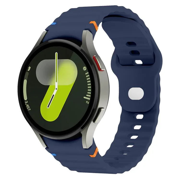 Bracelet de montre en silicone 20 mm à boucle inversée avec grain ondulé, pour Samsung Galaxy Watch 7 40 mm / 44 mm