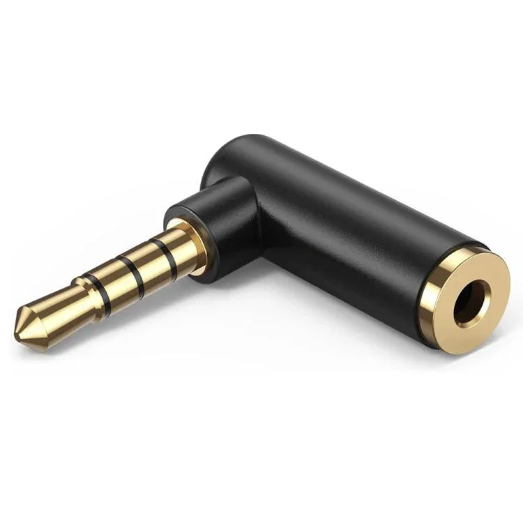 Adaptateur audio mâle à angle droit 90 degrés 3,5 mm TRRS mâle vers femelle JUNSUNMAY