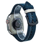 Bracelet de montre en cuir à boucle tri-étoile à 7 rangs, compatible avec Apple Watch 46 mm / 49 mm / 45 mm / 44 mm et Apple Watch 42 mm / 41 mm / 40 mm / 38 mm.