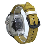 Bracelet de montre en cuir à boucle tri-étoile à 7 rangs, compatible avec Apple Watch 46 mm / 49 mm / 45 mm / 44 mm et Apple Watch 42 mm / 41 mm / 40 mm / 38 mm.