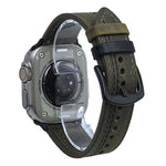Bracelet de montre en cuir à boucle tri-étoile à 7 rangs, compatible avec Apple Watch 46 mm / 49 mm / 45 mm / 44 mm et Apple Watch 42 mm / 41 mm / 40 mm / 38 mm.
