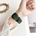 Bracelet de montre en cuir à boucle tri-étoile à 7 rangs, compatible avec Apple Watch 46 mm / 49 mm / 45 mm / 44 mm et Apple Watch 42 mm / 41 mm / 40 mm / 38 mm.