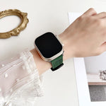 Bracelet de montre en cuir à boucle tri-étoile à 7 rangs, compatible avec Apple Watch 46 mm / 49 mm / 45 mm / 44 mm et Apple Watch 42 mm / 41 mm / 40 mm / 38 mm.