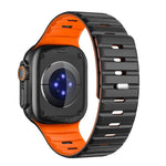 Bracelet de montre magnétique en silicone Norman, compatible avec les Apple Watch 46 mm / 49 mm / 45 mm / 44 mm et 42 mm / 41 mm / 40 mm / 38 mm.