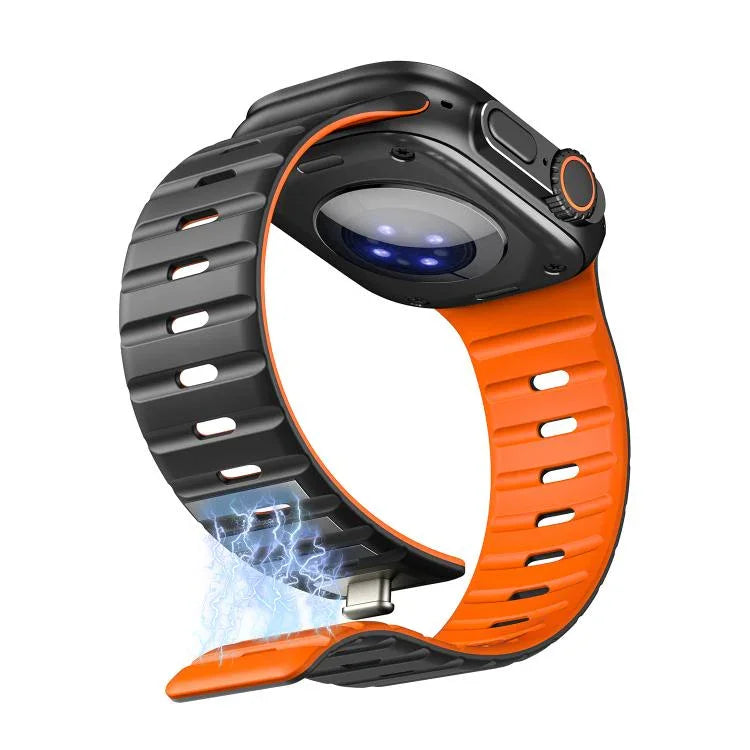 Bracelet de montre magnétique en silicone Norman, compatible avec les Apple Watch 46 mm / 49 mm / 45 mm / 44 mm et 42 mm / 41 mm / 40 mm / 38 mm.
