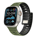Bracelet de montre magnétique en silicone Norman, compatible avec les Apple Watch 46 mm / 49 mm / 45 mm / 44 mm et 42 mm / 41 mm / 40 mm / 38 mm.