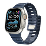 Bracelet de montre magnétique en silicone Norman, compatible avec les Apple Watch 46 mm / 49 mm / 45 mm / 44 mm et 42 mm / 41 mm / 40 mm / 38 mm.