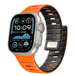 Bracelet de montre magnétique en silicone Norman, compatible avec les Apple Watch 46 mm / 49 mm / 45 mm / 44 mm et 42 mm / 41 mm / 40 mm / 38 mm.