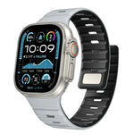 Bracelet de montre magnétique en silicone Norman, compatible avec les Apple Watch 46 mm / 49 mm / 45 mm / 44 mm et 42 mm / 41 mm / 40 mm / 38 mm.