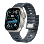 Bracelet de montre magnétique en silicone Norman, compatible avec les Apple Watch 46 mm / 49 mm / 45 mm / 44 mm et 42 mm / 41 mm / 40 mm / 38 mm.