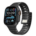 Bracelet de montre magnétique en silicone Norman, compatible avec les Apple Watch 46 mm / 49 mm / 45 mm / 44 mm et 42 mm / 41 mm / 40 mm / 38 mm.