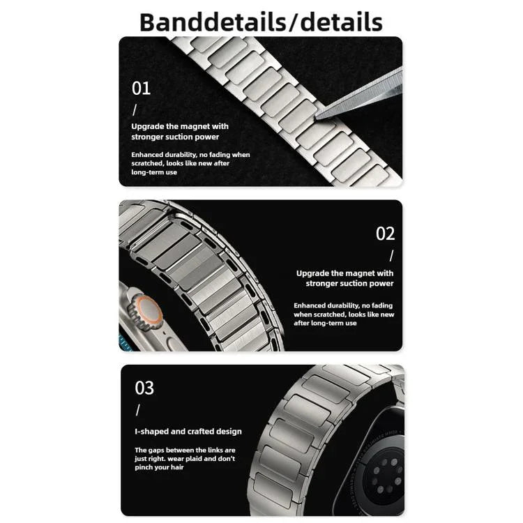 Bracelet magnétique en acier inoxydable I-Beam, pour Apple Watch 46 mm / 49 mm / 45 mm / 44 mm, pour Apple Watch 42 mm / 41 mm / 40 mm / 38 mm