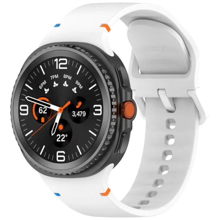 Pour bracelet de montre en silicone couleur unie cousu Samsung Galaxy Watch8 / Watch8 Classic, S, M