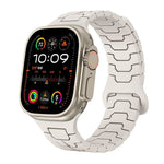 Bracelet de montre magnétique en silicone à motif écailles de dragon en acier, pour Apple Watch 46 mm / 49 mm / 45 mm / 44 mm