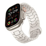 Bracelet de montre magnétique en silicone à motif écailles de dragon en acier, pour Apple Watch 46 mm / 49 mm / 45 mm / 44 mm