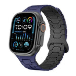 Bracelet de montre magnétique en silicone à motif écailles de dragon en acier, pour Apple Watch 46 mm / 49 mm / 45 mm / 44 mm