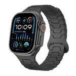 Bracelet de montre magnétique en silicone à motif écailles de dragon en acier, pour Apple Watch 46 mm / 49 mm / 45 mm / 44 mm