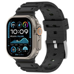 Bracelet de montre en silicone bicolore à texture diamant, pour Apple Watch 46 mm / 49 mm / 45 mm / 44 mm