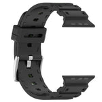 Bracelet de montre en silicone bicolore à texture diamant, pour Apple Watch 46 mm / 49 mm / 45 mm / 44 mm