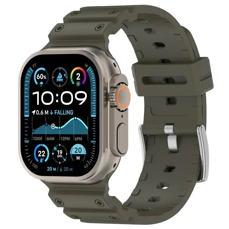 Bracelet de montre en silicone bicolore à texture diamant, pour Apple Watch 46 mm / 49 mm / 45 mm / 44 mm