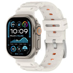 Bracelet de montre en silicone bicolore à texture diamant, pour Apple Watch 46 mm / 49 mm / 45 mm / 44 mm