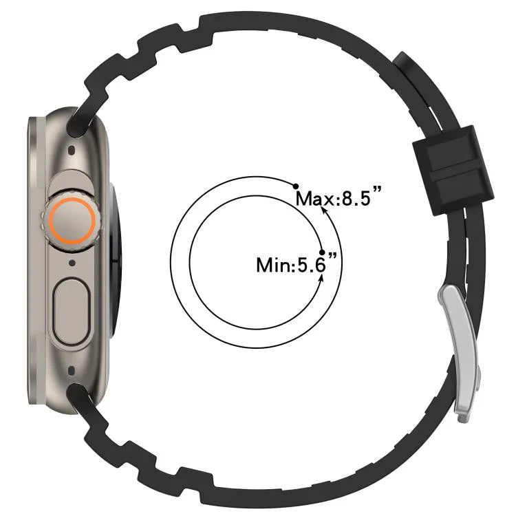 Bracelet de montre en silicone bicolore à texture diamant, pour Apple Watch 46 mm / 49 mm / 45 mm / 44 mm
