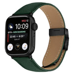 Bracelet de montre en cuir noir texturé litchi avec boucle à ressort, compatible avec Apple Watch 46 mm / 49 mm / 45 mm / 44 mm et Apple Watch 42 mm / 41 mm / 40 mm / 38 mm.