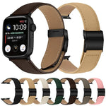 Bracelet de montre en cuir noir texturé litchi avec boucle à ressort, compatible avec Apple Watch 46 mm / 49 mm / 45 mm / 44 mm et Apple Watch 42 mm / 41 mm / 40 mm / 38 mm.