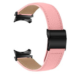 Bracelet de montre en cuir avec boucle en écailles de tortue noire texturées litchi, pour Samsung Galaxy Watch 7 40 / 44mm