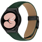 Bracelet de montre en cuir avec boucle en écailles de tortue noire texturées litchi, pour Samsung Galaxy Watch 7 40 / 44mm